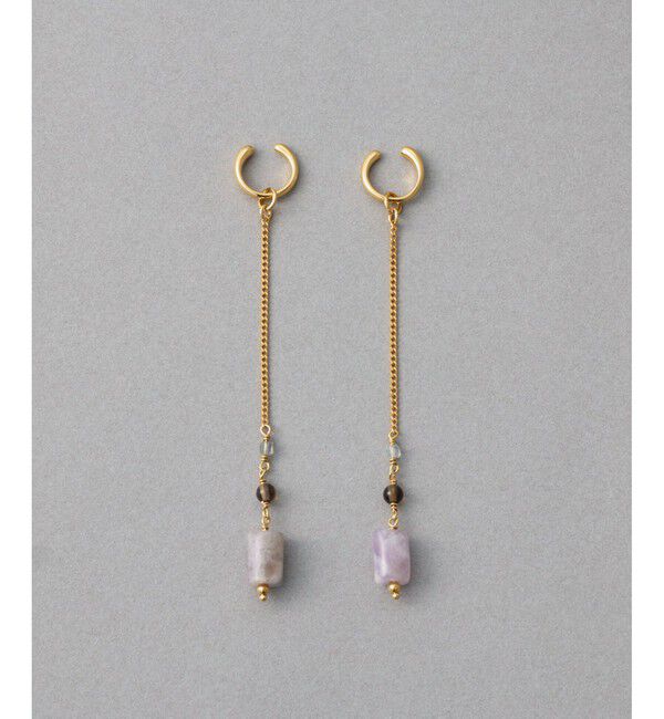 ete「ナチュラルストーン チューブカット イヤリング」|イヤリング|C