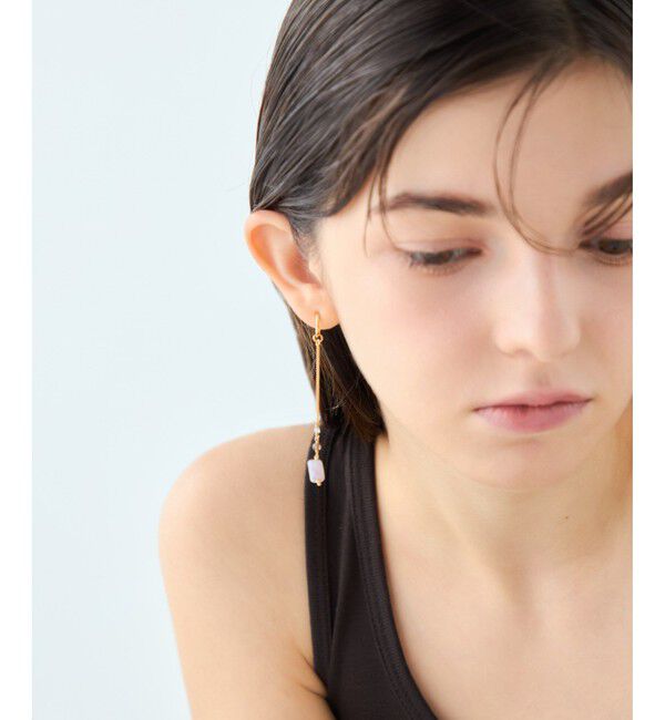 ete「ナチュラルストーン チューブカット イヤリング」|イヤリング|