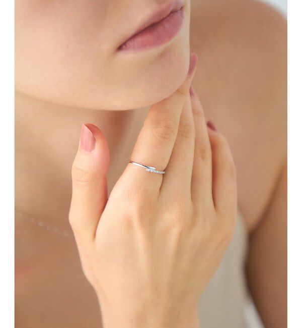 ete「[レイヤード] K10WG ダイヤモンド リング」|リング|