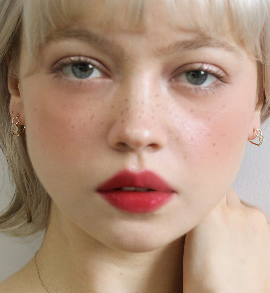  「ダイヤモンド スナップ フープ ピアス | K10YG 〈パピヨット〉」|ピアス|