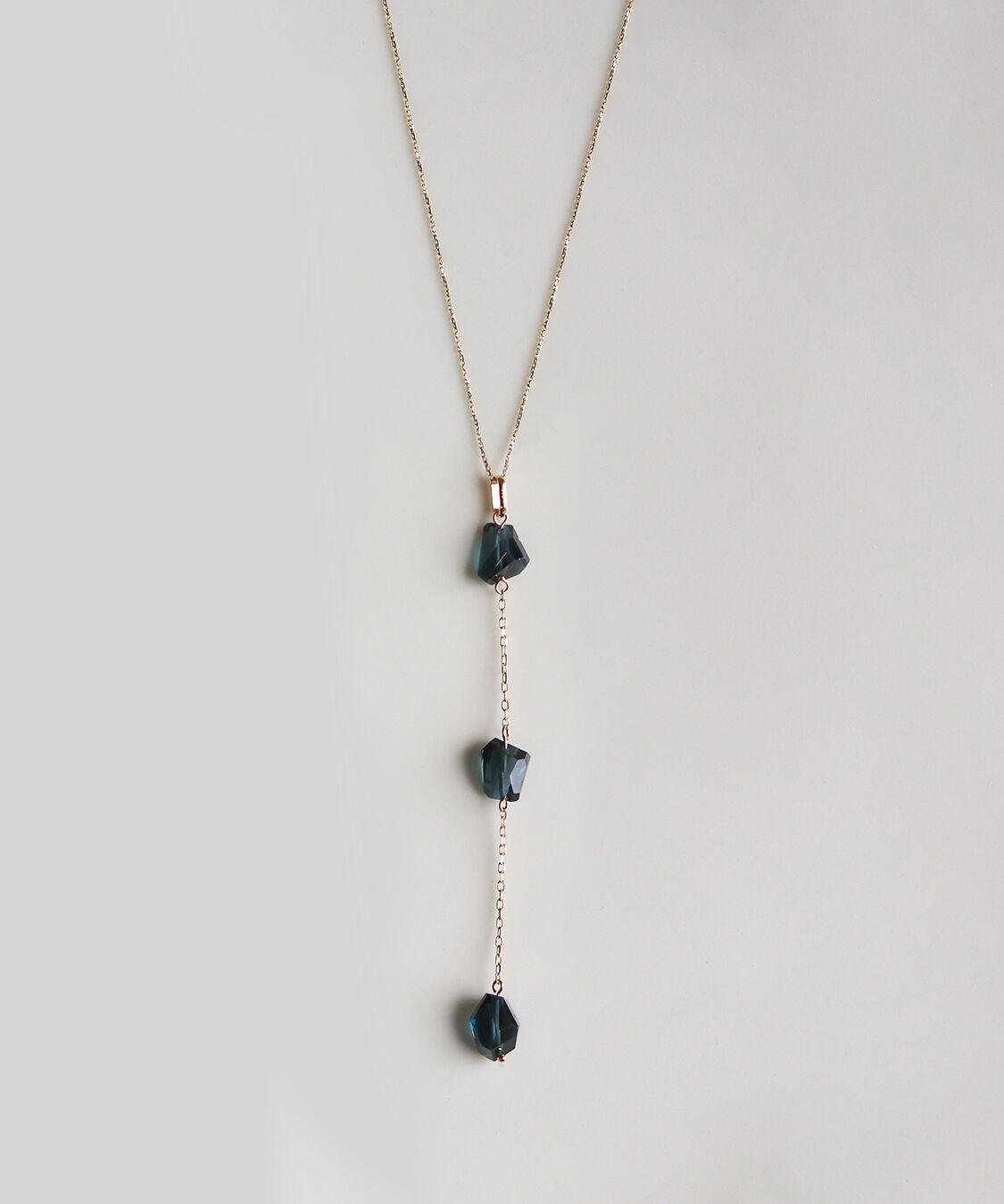  「ロンドンブルートパーズ  チェーン タイネックレス | K10YG」|ネックレス|