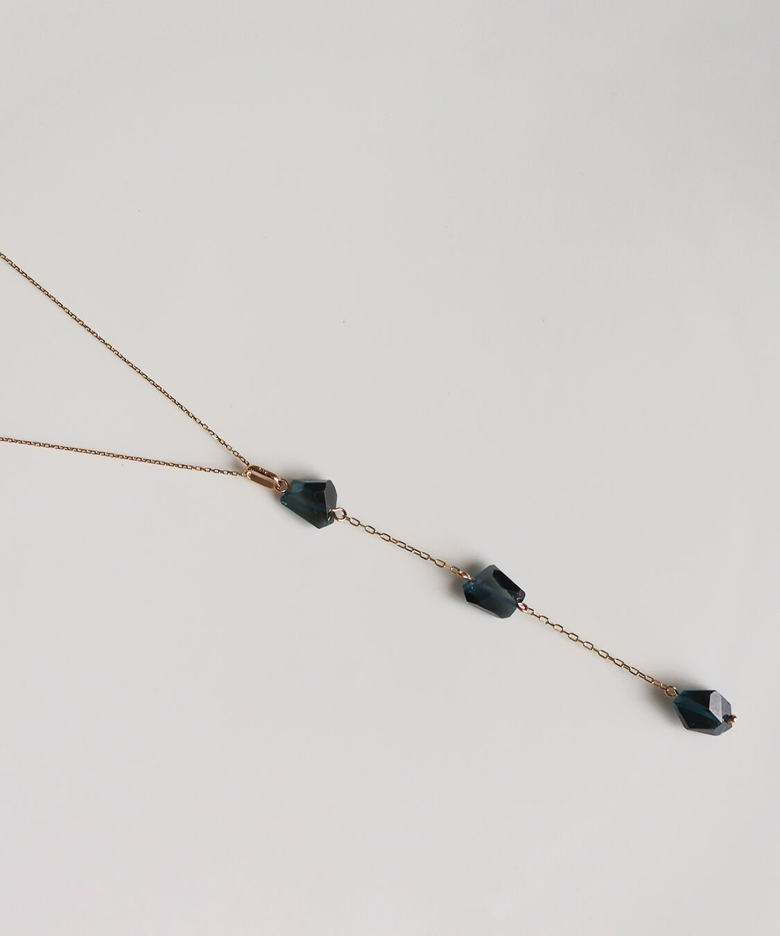  「ロンドンブルートパーズ  チェーン タイネックレス | K10YG」|ネックレス|