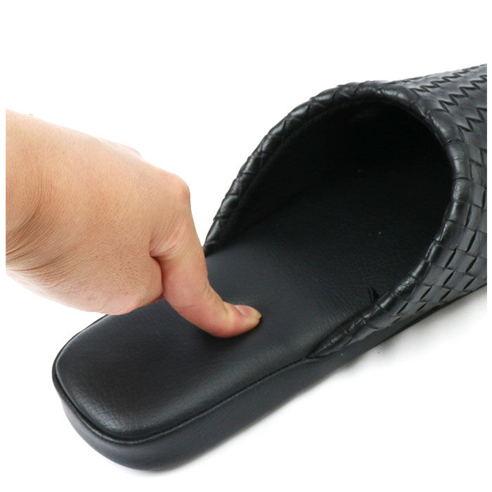 BACKYARD FAMILY「スリッパ おしゃれ 来客用 通販 モダン 上品 合皮 抗菌 テクセレ L サイズ ルームシューズ」|ルームシューズ|