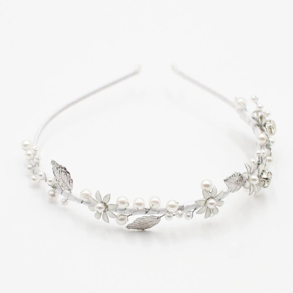 BACKYARD FAMILY「Rora カチューシャ 通販 花 パール キラキラ 58412201 ジュエリアヘッドドレス」|その他|ホワイト1