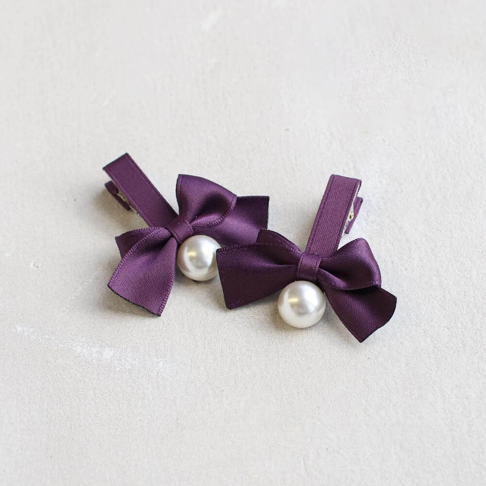 BACKYARD FAMILY「ヘアクリップ キッズ 2個セット 通販 ヘア クリップ 68522302 あいリボンヘアクリップ」|その他|パープル1