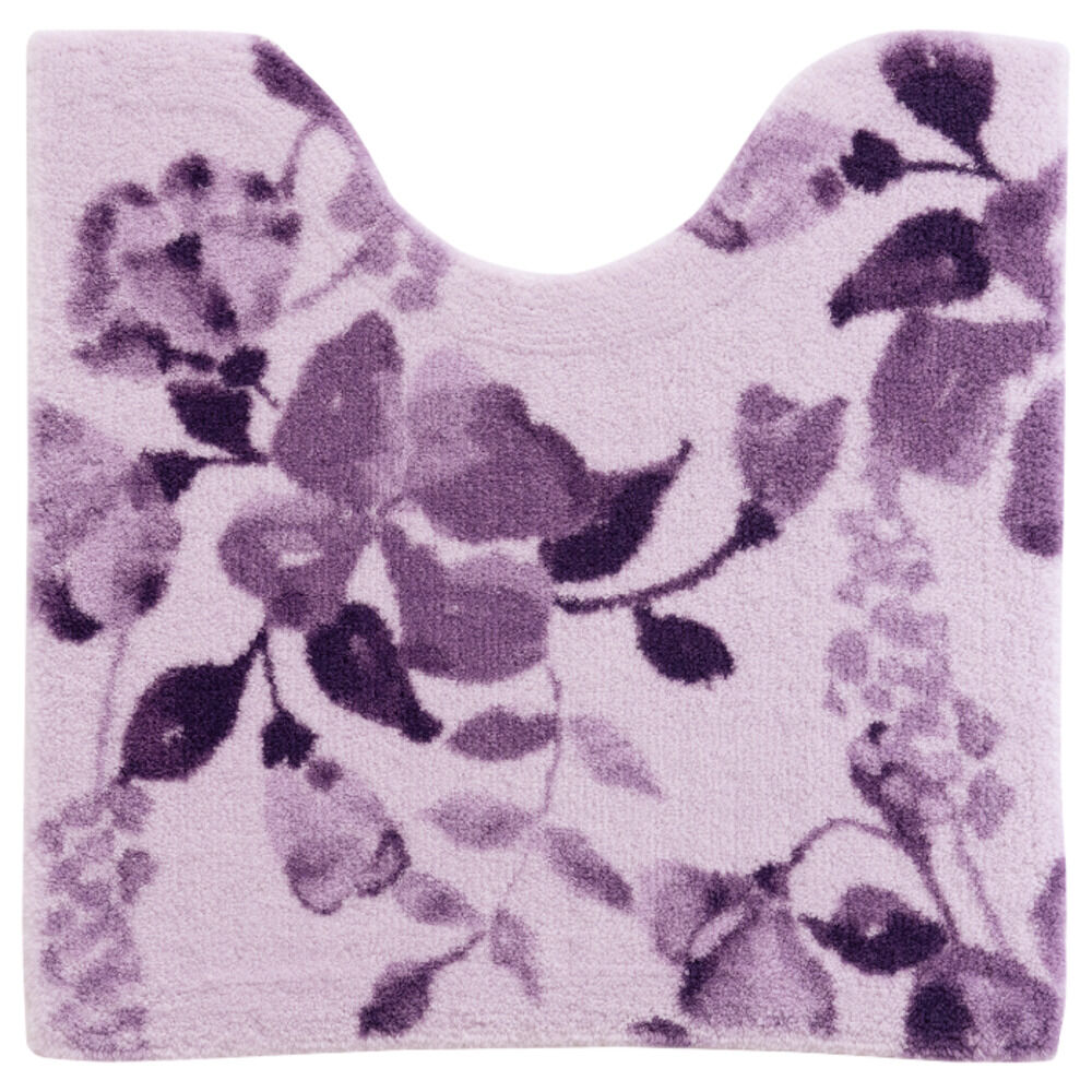 BACKYARD FAMILY「トイレマット おしゃれ 通販 マット 60x60cm 洗濯機OK 洗える 花柄 フラワー オシャレ」|トイレタリー・ランドリーグッズ|パープル1