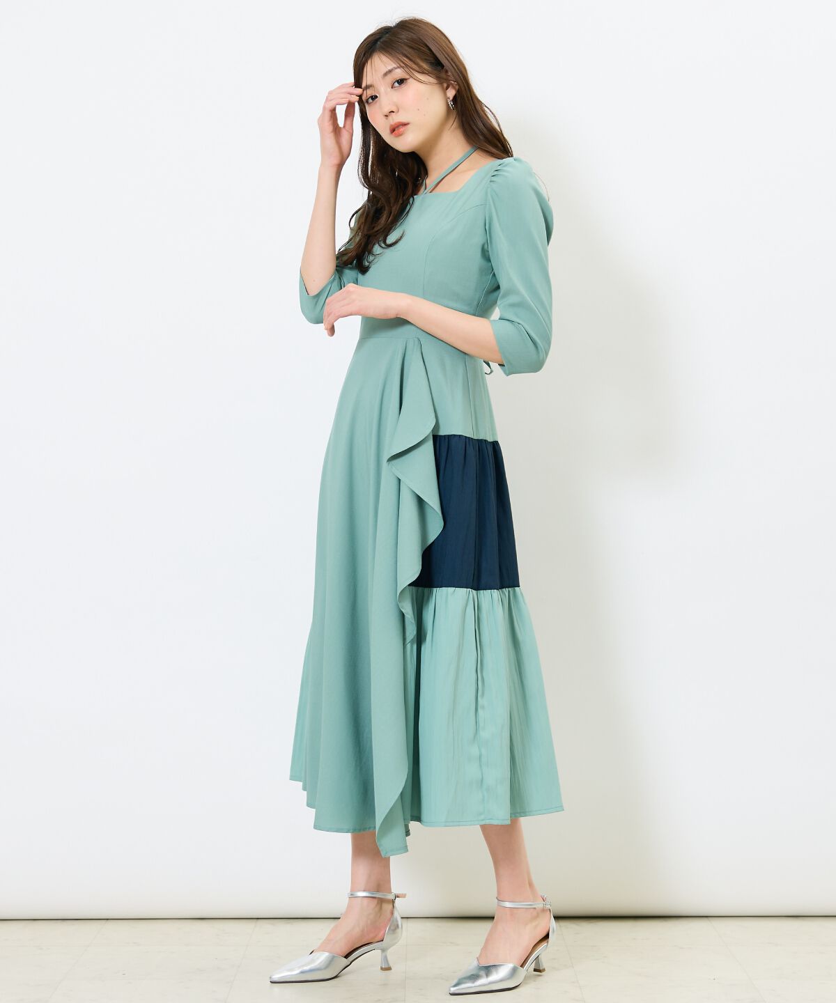 アンドクチュール「アシメラッフルティアードワンピース」|ワンピース|