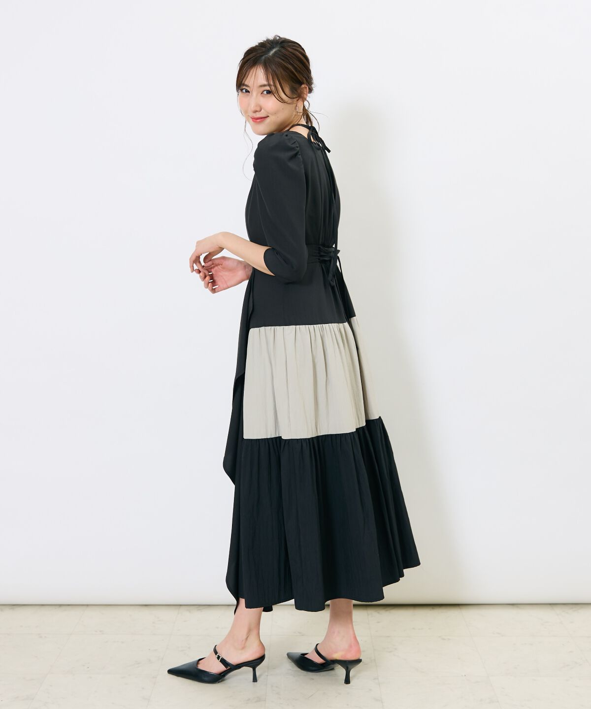 アンドクチュール「アシメラッフルティアードワンピース」|ワンピース|