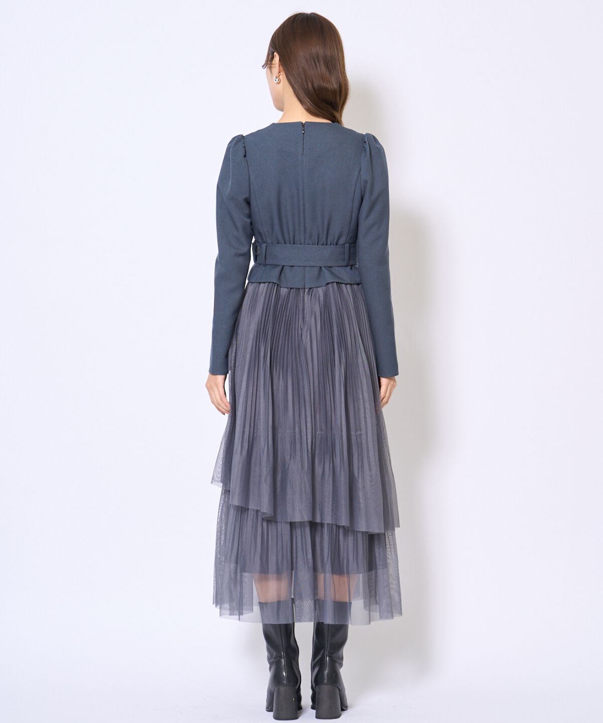 アンドクチュール「プリーツレイヤードワンピース」|ワンピース|