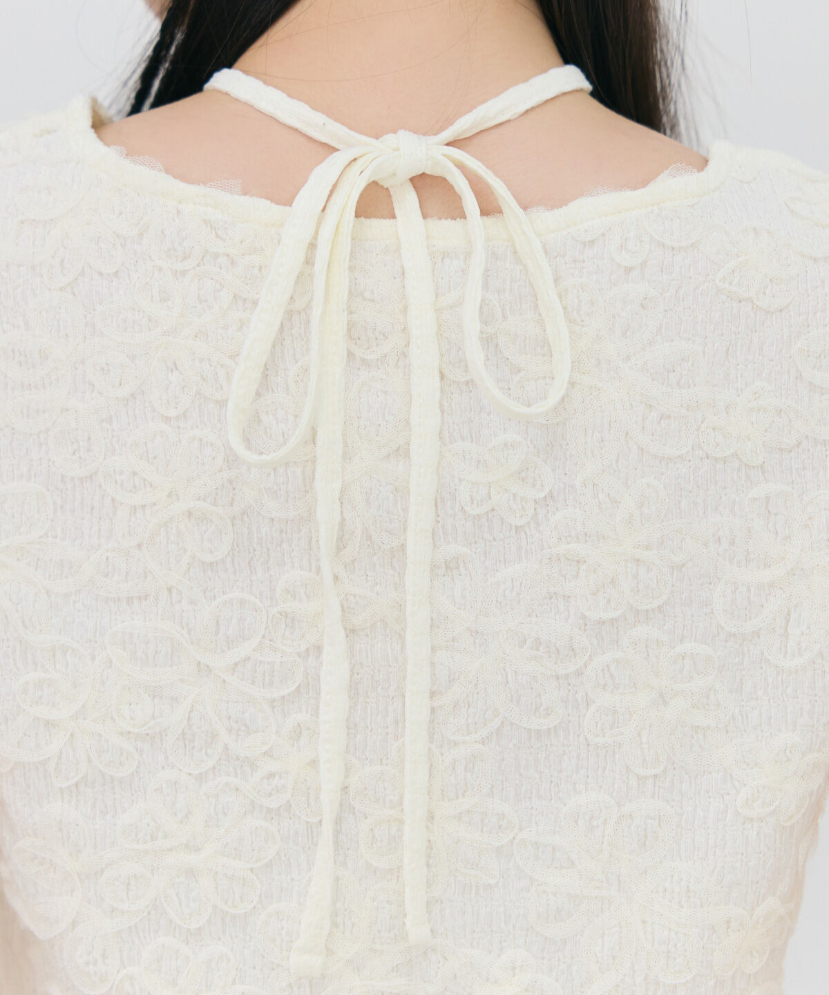 REDYAZEL「3DフラワーレースコンパクトTシャツ」|Tシャツ・カットソー|