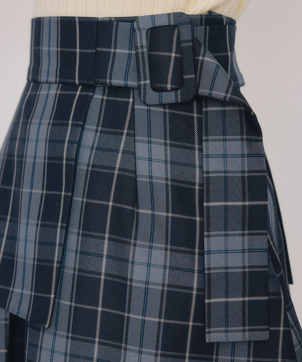 REDYAZEL「レイヤードライクチェックプリーツミニスカート」|フレア|