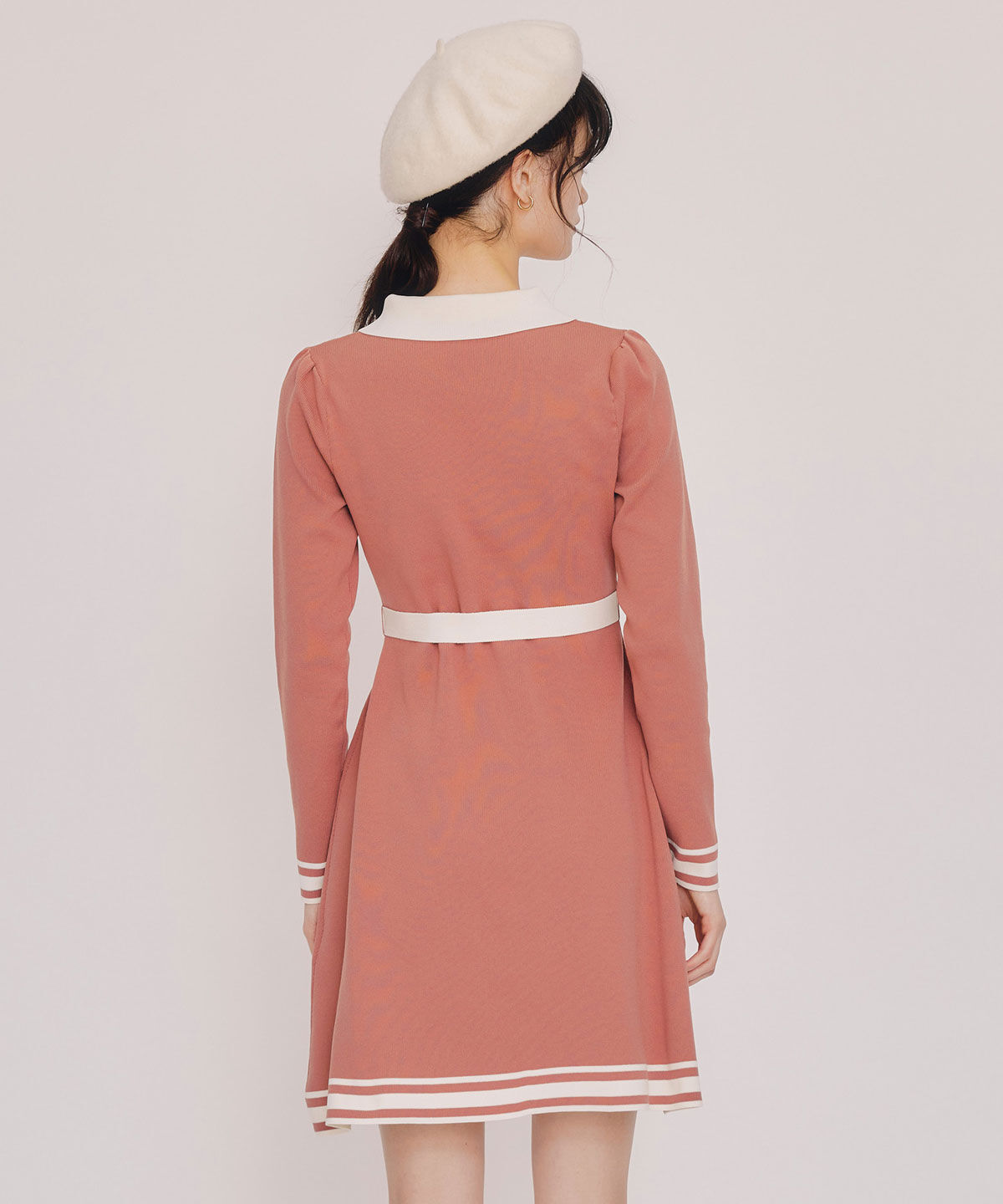 REDYAZEL「バイカラーポロニットミニワンピース」|ワンピース|