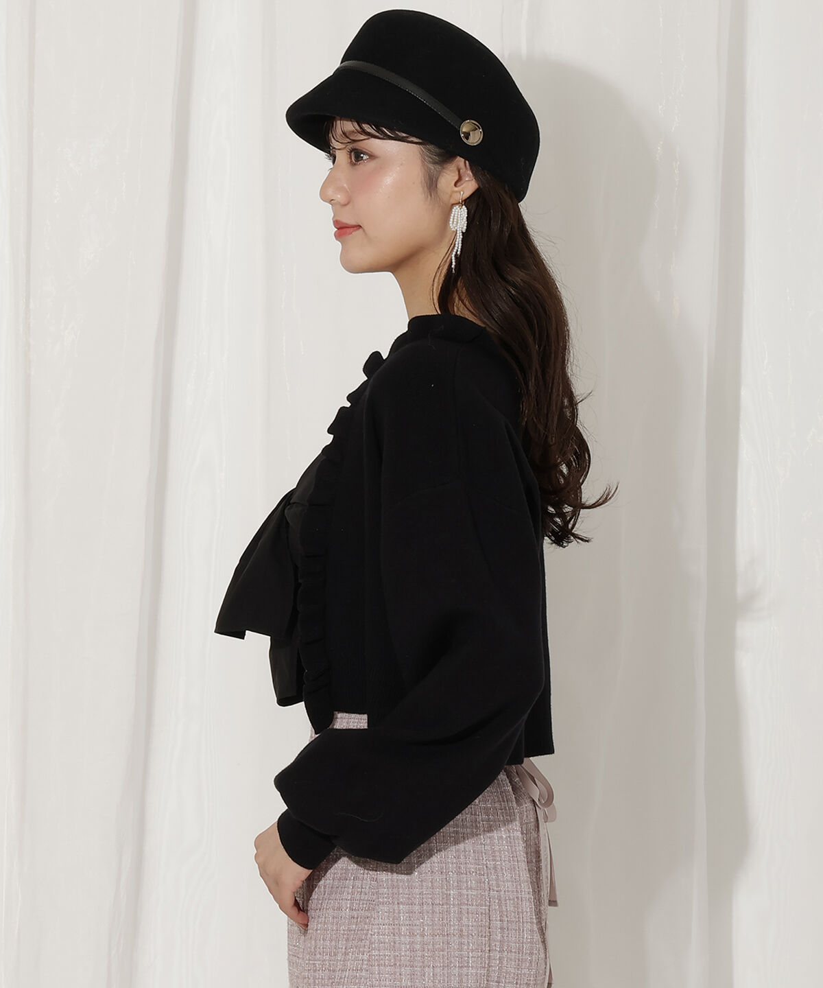 WILLSELECTION「フリルカーディガン&times;リボンキャミセット」|カーディガン|