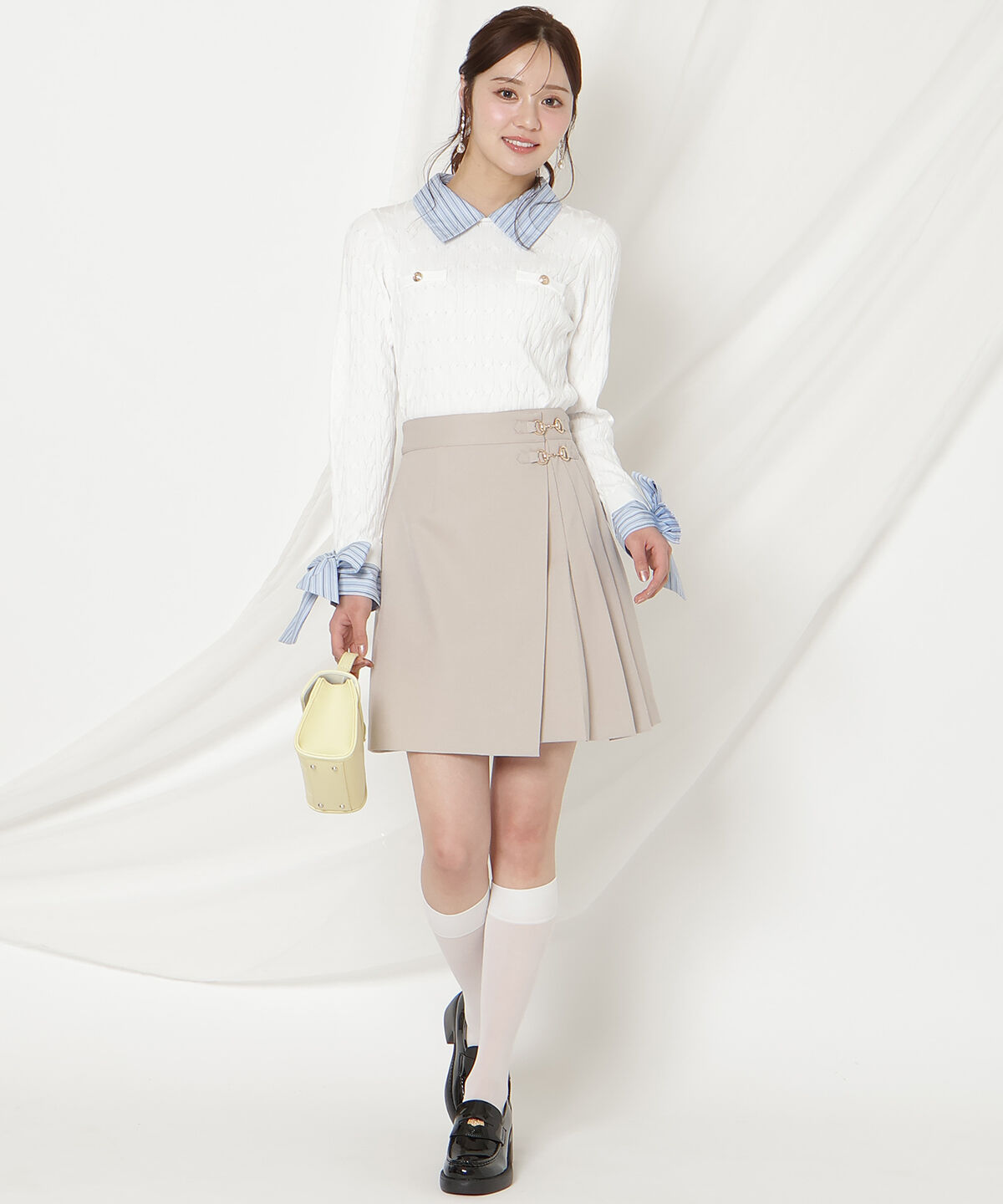 WILLSELECTION「ビットデザインプリーツミニスカパン」|フレア|