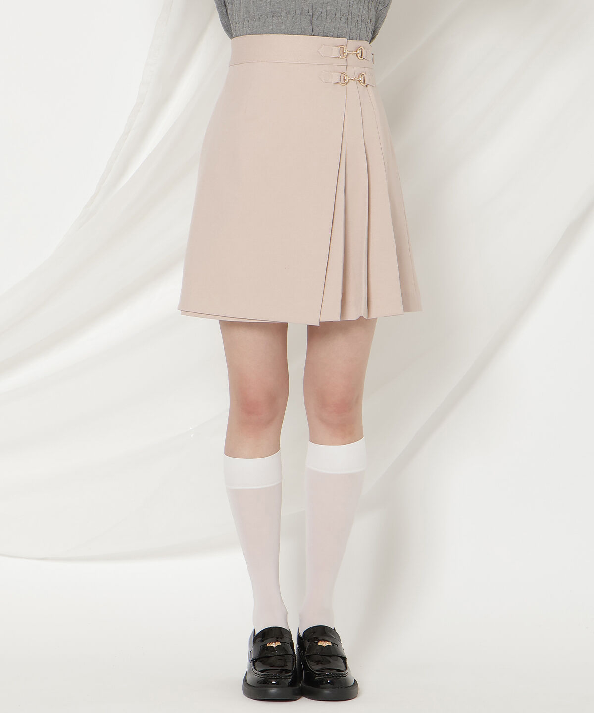 WILLSELECTION「ビットデザインプリーツミニスカパン」|フレア|