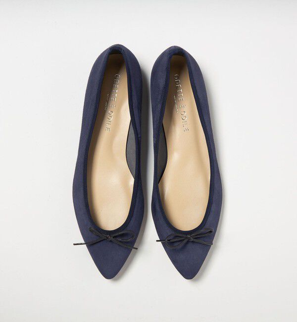 ODETTE E ODILE「【WEB限定】ポインテッドバレリーナ フラット15■&uarr;」|バレエシューズ|NAVY