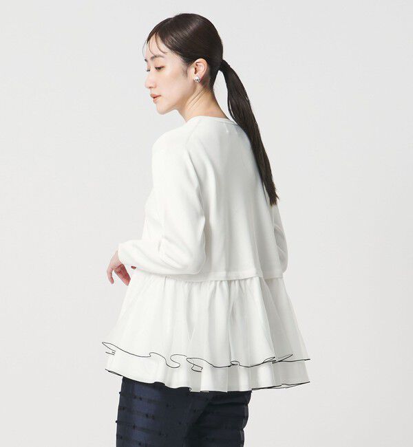 UNITED ARROWS「オーガンジー フリルコンビ ニット ‐ウォッシャブル‐」|ニット・セーター|