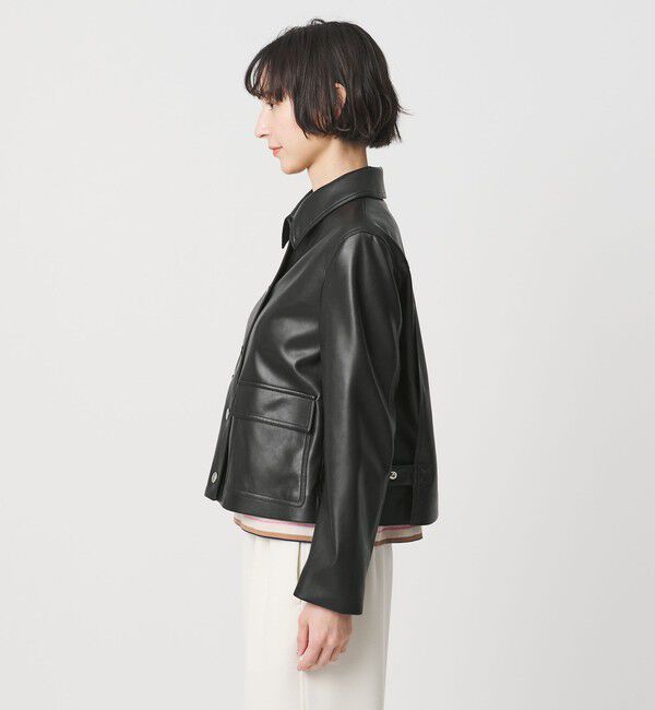UNITED ARROWS「レザーライク ショートブルゾン」|ブルゾン・スタジャン|