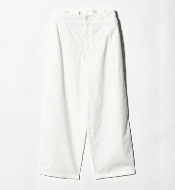 UNITED ARROWS「バック ギャザー リボンデザイン パンツ」|チノ|OFF WHITE