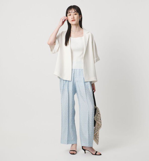 UNITED ARROWS「ドット サテン 2タック ワイドパンツ」|スラックス|