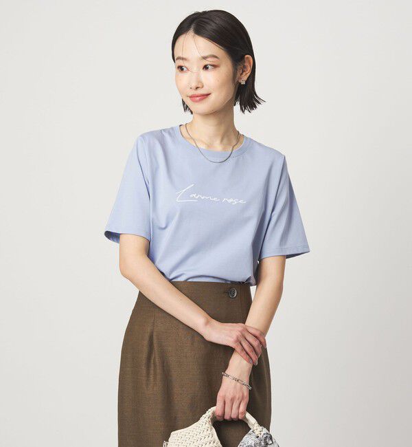 UNITED ARROWS green label relaxing「ロゴ ショートスリーブ プルオーバー カットソー 接触冷感」|Tシャツ・カットソー|LT.BLUE