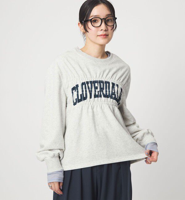 UNITED ARROWS green label relaxing「【WEB限定】＜at ease＞シャーリング スウェット プルオーバー」|スウェット・ジャージ|LT.GRAY