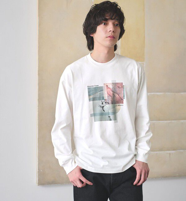 UNITED ARROWS green label relaxing「＜Phospho Graphica＞グラフィック ロングスリーブ Tシャツ」|Tシャツ・カットソー|WHITE