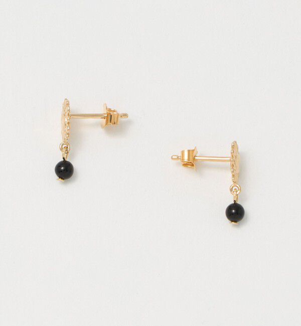 UNITED ARROWS green label relaxing「＜ANNA SOTTILOTTA＞フラワーモチーフ ピアス」|ピアス|BLACK