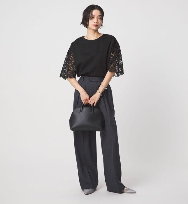 UNITED ARROWS green label relaxing「袖レース ドッキング プルオーバー カットソー」|Tシャツ・カットソー|