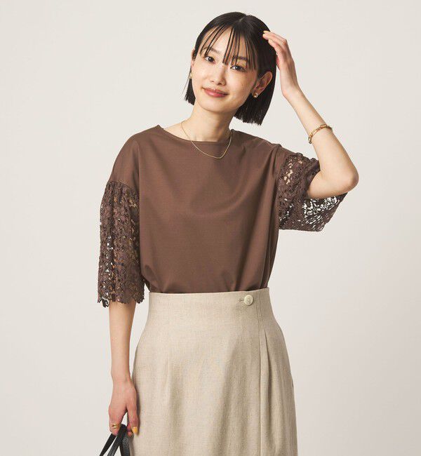 UNITED ARROWS green label relaxing「袖レース ドッキング プルオーバー カットソー」|Tシャツ・カットソー|