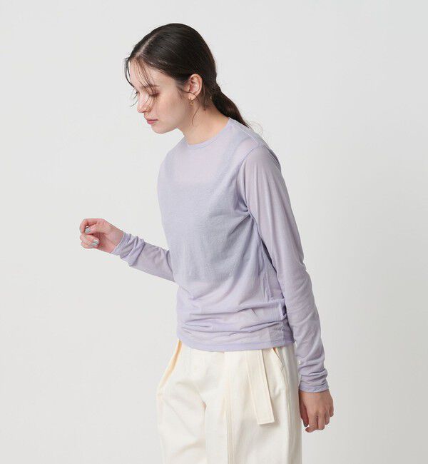 BEAUTY&YOUTH UNITED ARROWS「コットンナイロン天竺 シアー クルーネック Tシャツ」|Tシャツ・カットソー|