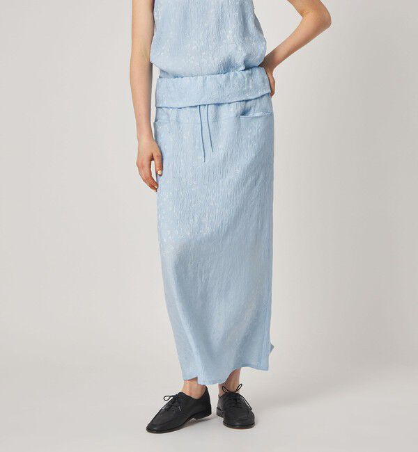 STEVEN ALAN「＜Steven Alan＞フラワー ジャガード ロング スカート」|スカート|LT.BLUE