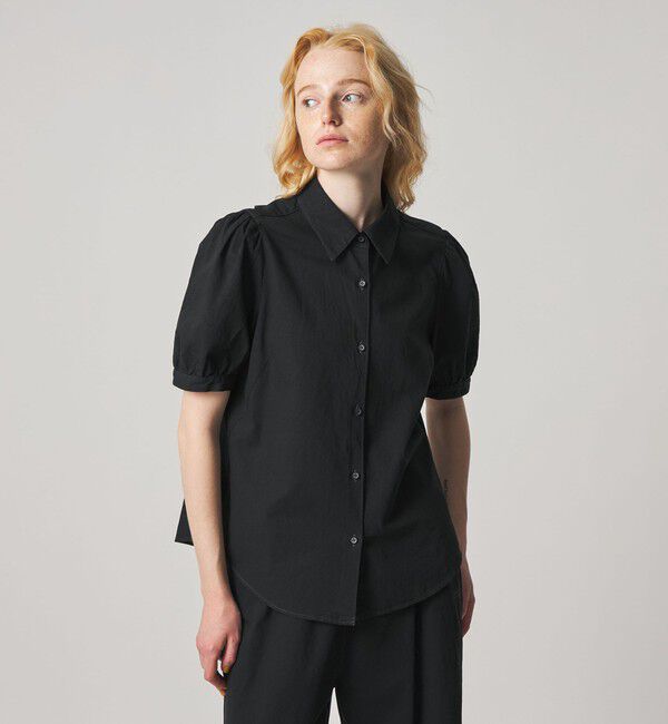 STEVEN ALAN「＜Steven Alan＞ライトオンスデニム パフスリーブ シャツ」|シャツ・ブラウス|BLACK