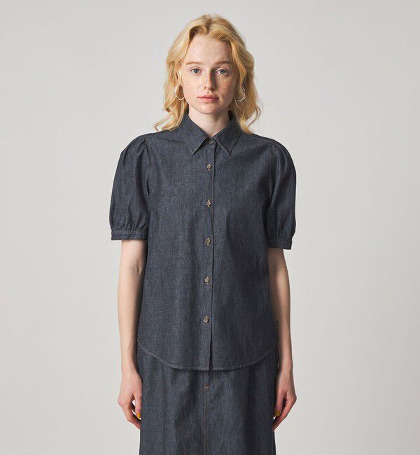 STEVEN ALAN「＜Steven Alan＞ライトオンスデニム パフスリーブ シャツ」|シャツ・ブラウス|