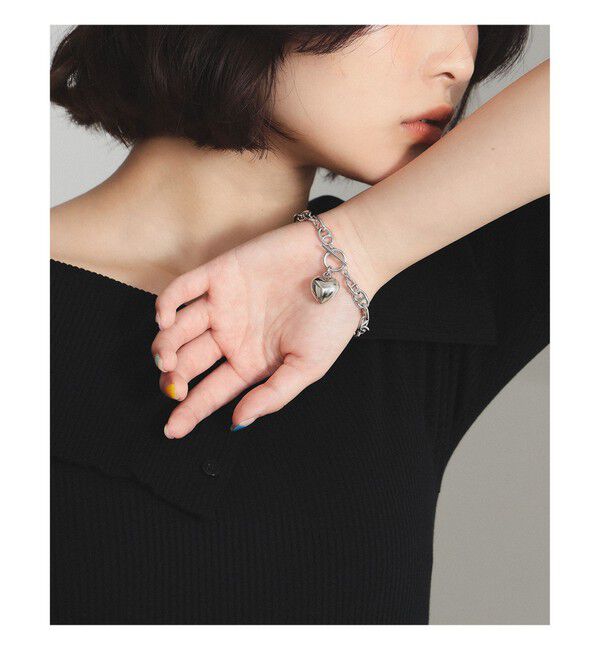 Ray BEAMS 「マリンチェーン マンテル ハート ブレスレット」|ブレスレット・バングル|SILVER