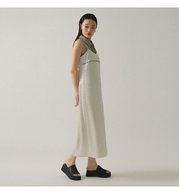 Ray BEAMS 「サテン ドット キャミワンピース」|ワンピース|