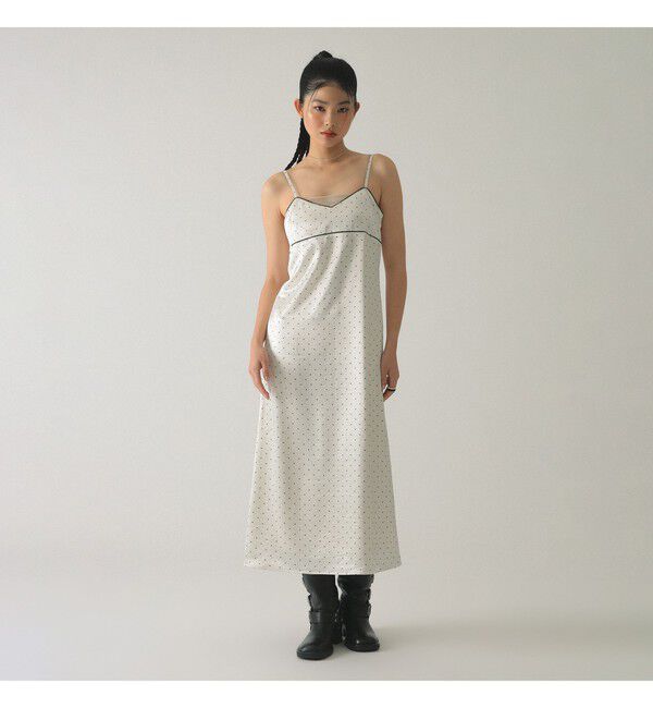 Ray BEAMS 「サテン ドット キャミワンピース」|ワンピース|