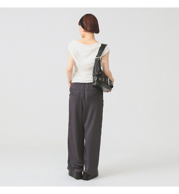 Ray BEAMS 「サテン ギャザー イージー パンツ」|チノ|