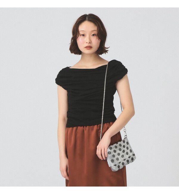Ray BEAMS 「ギャザー ドレープ Tシャツ」|Tシャツ・カットソー|BLACK