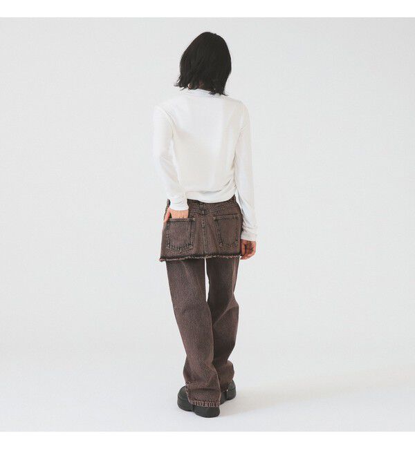 Ray BEAMS 「デニムスカート レイヤード パンツ」|デニム|