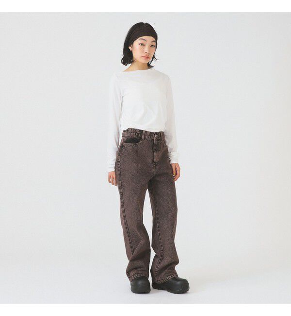 Ray BEAMS 「デニムスカート レイヤード パンツ」|デニム|