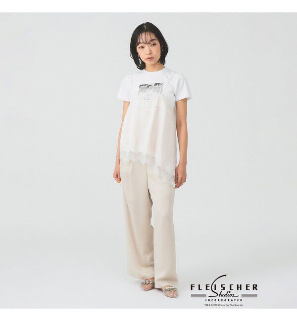 Ray BEAMS 「レース トリム サテン キャミソール」|シャツ・ブラウス|