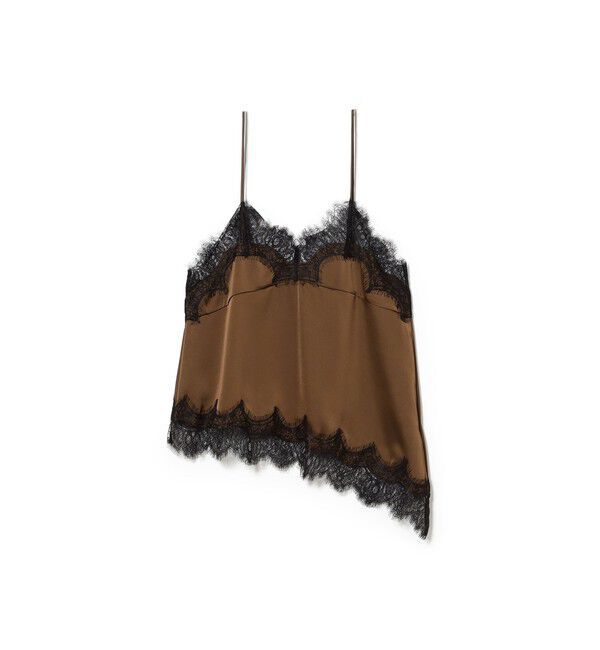 Ray BEAMS 「レース トリム サテン キャミソール」|シャツ・ブラウス|BROWN