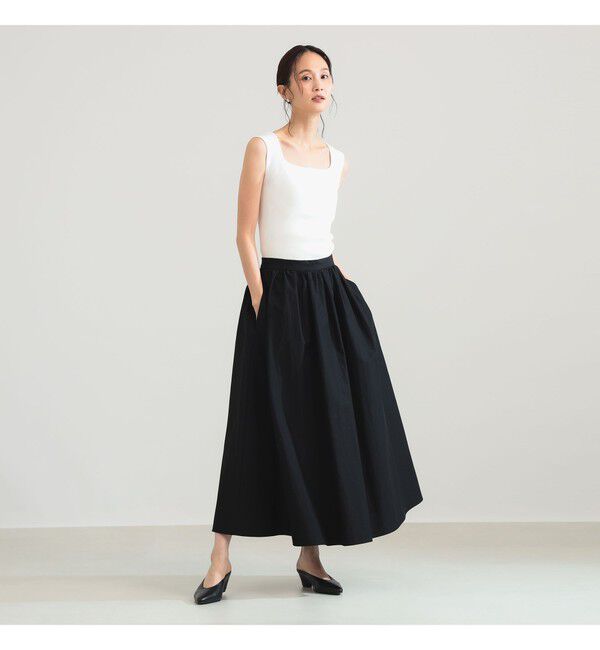 Demi-Luxe BEAMS 「コットン ナイロン タック ギャザー スカート」|スカート|