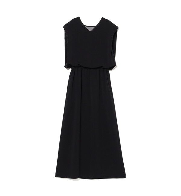 Demi-Luxe BEAMS 「Vネック バック シアーワンピース」|ワンピース|BLACK