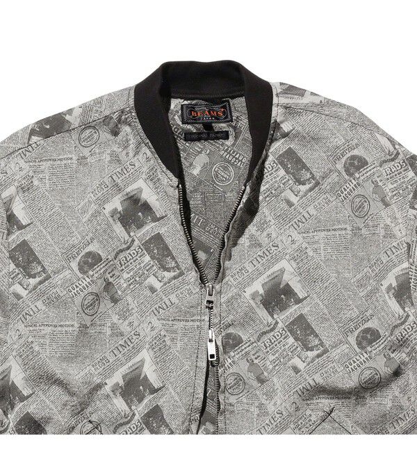 BEAMS PLUS「Sports Blouson Newspaper Jacquard」|ブルゾン・スタジャン|