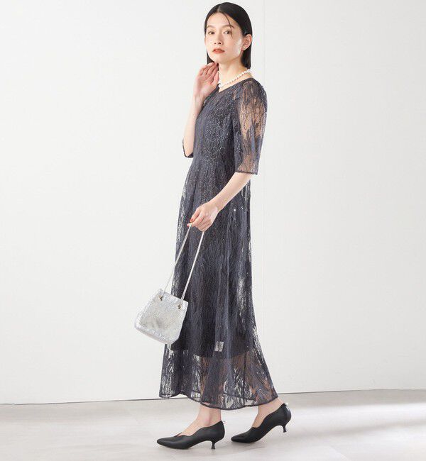 SHIPS for women「kaene:スパンコール 刺繍 ワンピース（セレモニー対応可）」|ワンピース|