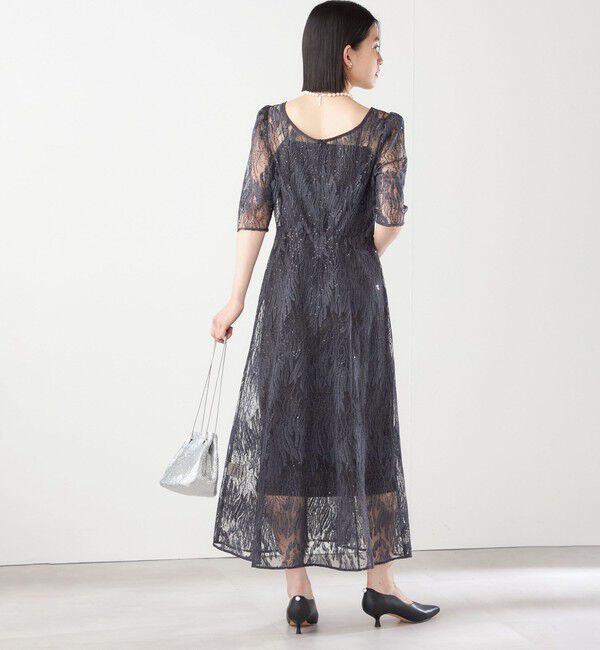 SHIPS for women「kaene:スパンコール 刺繍 ワンピース（セレモニー対応可）」|ワンピース|