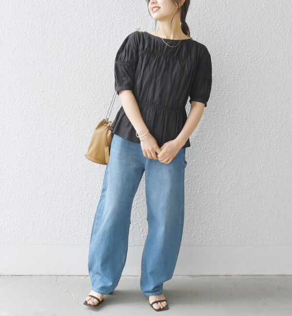 SHIPS any「SHIPS any:〈洗濯機可能〉コード リボン パフスリーブ ブラウス」|シャツ・ブラウス|