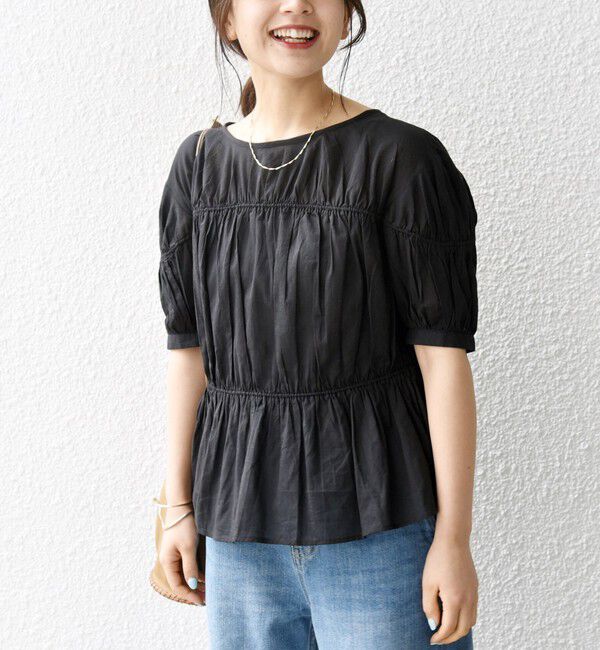 SHIPS any「SHIPS any:〈洗濯機可能〉コード リボン パフスリーブ ブラウス」|シャツ・ブラウス|